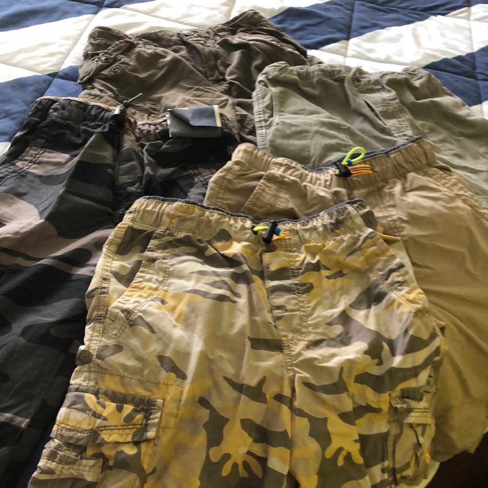 5 pairs of boys cargo shorts